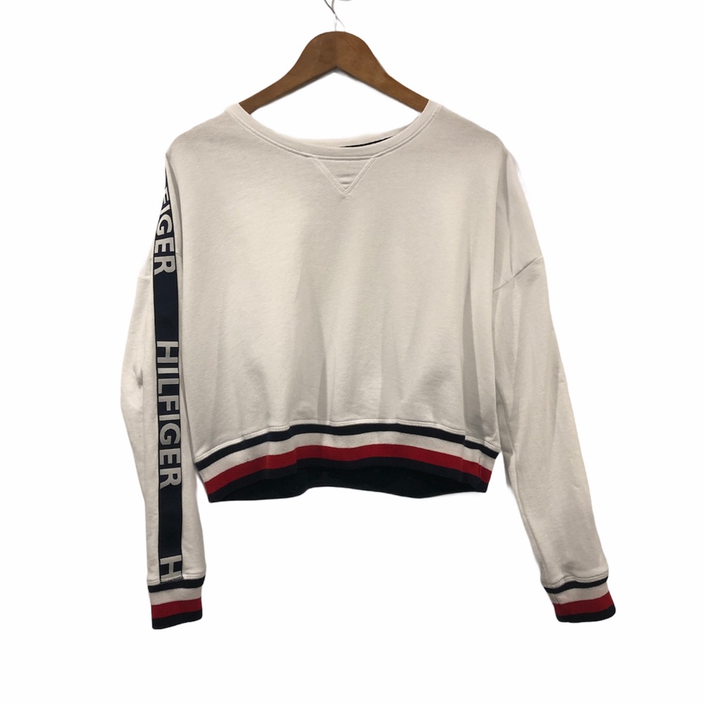 Tommy Hilfiger Cropped Shirt Logo Up Sleeve Medium